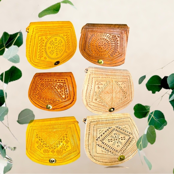 vintage Genuine Leather Handmade Messenger Boho Crossbody Bag Gift No tags - Picture 2 of 15